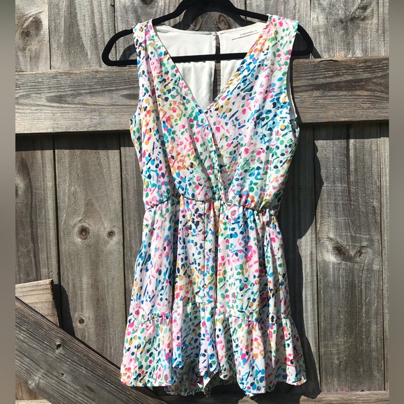 Caramels Colorful Sleeveless Shorts Romper - Picture 1 of 11